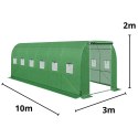 Tunel Ogrodowy Foliowy Szklarnia Na Warzywa PRO Stelaż 25MM 10x3x2M 30M²