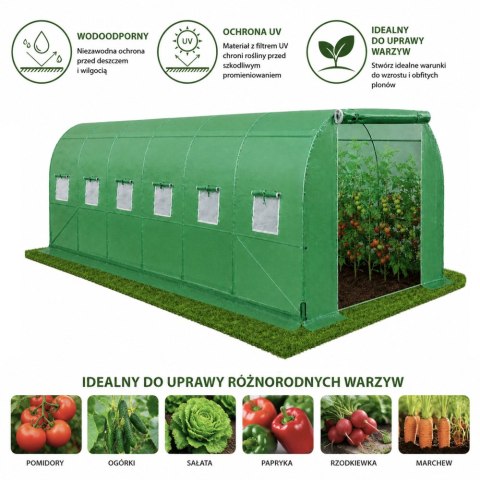 Tunel Ogrodowy Foliowy Szklarnia Na Warzywa PRO Stelaż 25MM 6x3x2M 18M²