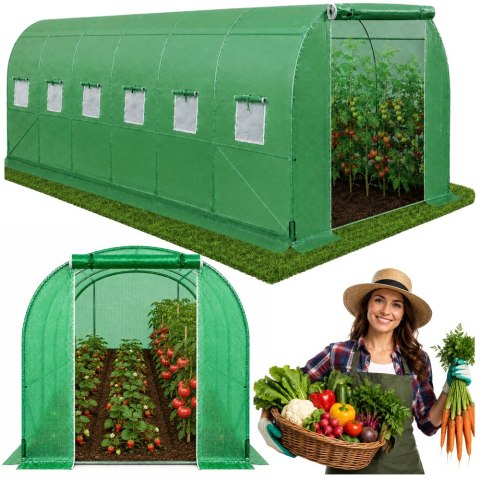 Tunel Ogrodowy Foliowy Szklarnia Na Warzywa PRO Stelaż 25MM 8x3x2M 24M²