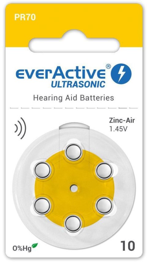 Bateria do aparatu słuchowego everActive ULTRASONIC 10 / PR70 (blister 6 szt.)