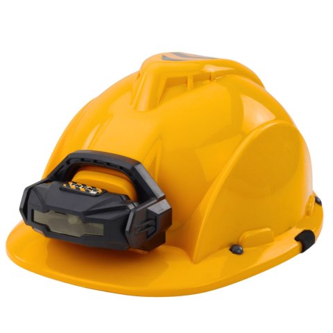 Kask Budowlany Dla Dzieci Z Latarką Czołową Opaska Pod Brodę Żółty