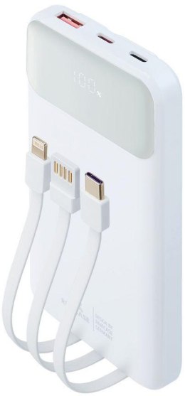 Powerbank Rivacase 10000mAh 22.5W PD 2x USB-C 1x USB-A VA2211 biały + kabel USB-C i Lightning