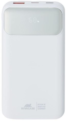 Powerbank Rivacase 10000mAh 22.5W PD 2x USB-C 1x USB-A VA2211 biały + kabel USB-C i Lightning