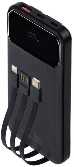 Powerbank Rivacase 10000mAh 22.5W PD 2x USB-C 1x USB-A VA2211 czarny + kabel USB-C i Lightning