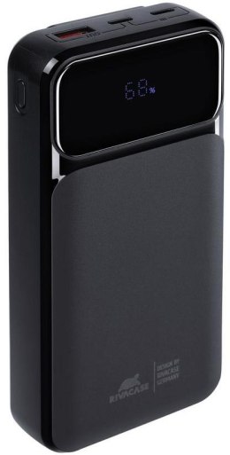 Powerbank Rivacase 20000mAh 22.5W PD 2x USB-C 1x USB-A VA2221 czarny + kabel USB-C i Lightning