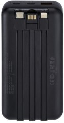 Powerbank Rivacase 20000mAh 22.5W PD 2x USB-C 1x USB-A VA2221 czarny + kabel USB-C i Lightning