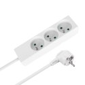Przedłużacz 3 gniazda 5m typu francuskiego bez przełącznika (3x1,5mm) Rebel biały