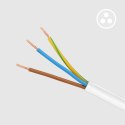 Przedłużacz 3 gniazda 5m typu francuskiego bez przełącznika (3x1,5mm) Rebel biały