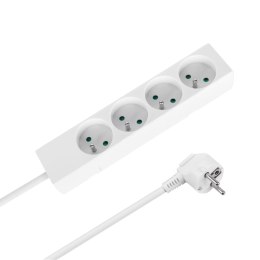 Przedłużacz 4 gniazda 5m typu francuskiego bez przełącznika (3x1,5mm) Rebel biały