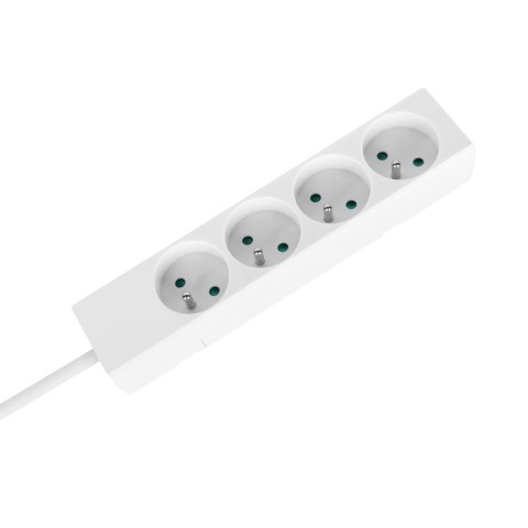 Przedłużacz 4 gniazda 5m typu francuskiego bez przełącznika (3x1,5mm) Rebel biały