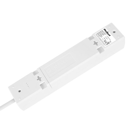 Przedłużacz 4 gniazda 5m typu francuskiego z przełącznikiem (3x1,5mm) Rebel biały