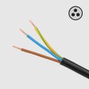 Przedłużacz 4 gniazda 5m typu francuskiego z przełącznikiem (3x1,5mm) Rebel czarny