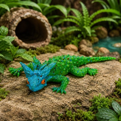 Jaszczurka Rogata Gumowa Figurka Rozciągliwa Realistyczna 20 cm