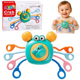 Krab Sensoryczny Zabawka Edukacyjna Dla Malucha Grzechotka Gryzak Niebieski