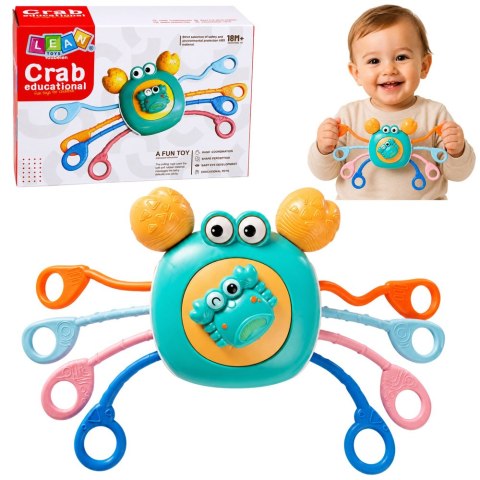Krab Sensoryczny Zabawka Edukacyjna Dla Malucha Grzechotka Gryzak Niebieski