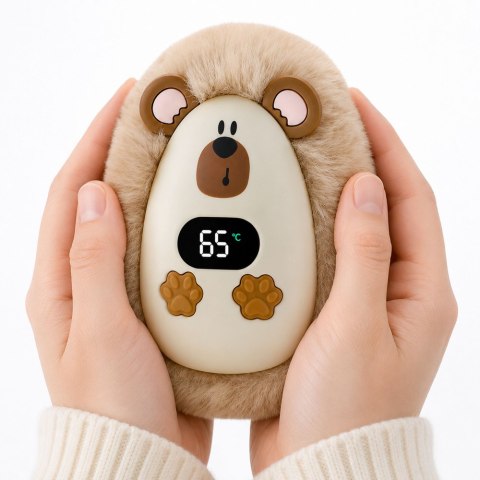 Ogrzewacz Do Rąk Pluszowy Jeżyk Akumulatorowy Beżowy 45°C / 55°C / 65°C