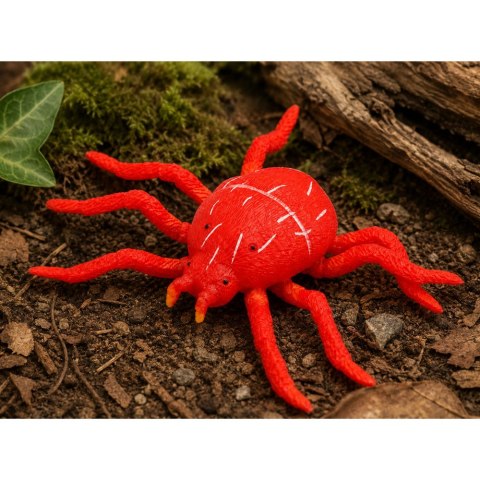 Pająk Czerwony Gumowa Figurka Rozciągliwa Realistyczna 12 cm