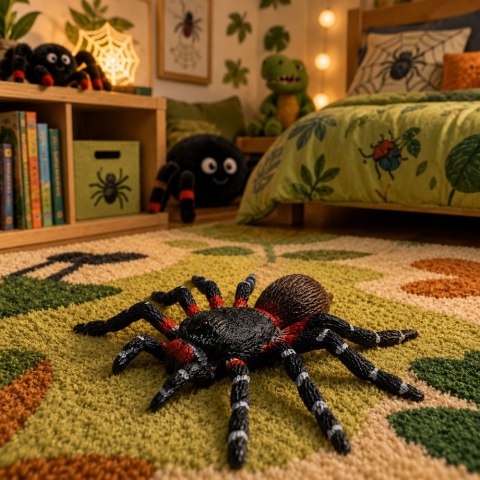 Pająk Tarantula Gumowa Figurka Rozciągliwa Realistyczna Czarny 10 cm