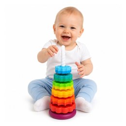 Piramida Obrotowa Wieża Sorter Układanka Tęczowa 36cm 6 El.