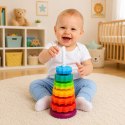 Piramida Obrotowa Wieża Sorter Układanka Tęczowa 36cm 6 El.