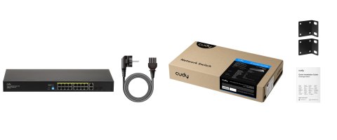SWITCH POE GS1018PS2 16-PORTOWY + 2X UPLINK + 2X SFP CUDY