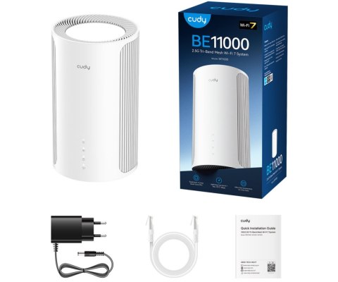 DOMOWY SYSTEM WI-FI MESH M11000(1-PACK) Wi-Fi 7 2.4 GHz, 5 GHz, 6 GHz 688 Mb/s + 4324 Mb/s + 5765 Mb/s CUDY