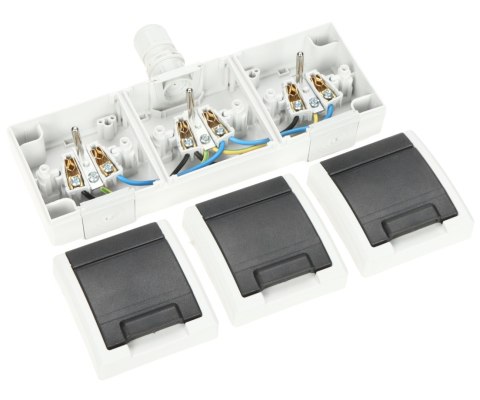 GNIAZDO NATYNKOWE POTRÓJNE AQUANT-2K-G3/EPN 250 V AC 16 A IP65 Elektro-Plast