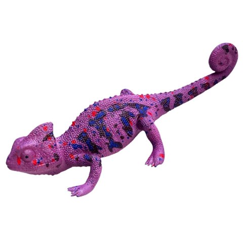 Kameleon Gumowa Figurka Rozciągliwa Realistyczna Fioletowy Gad 14 cm
