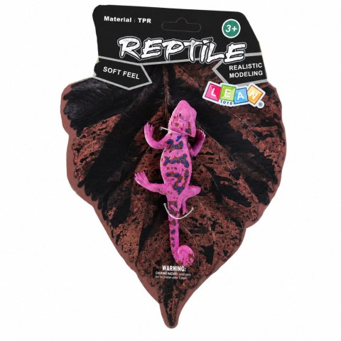 Kameleon Gumowa Figurka Rozciągliwa Realistyczna Fioletowy Gad 14 cm