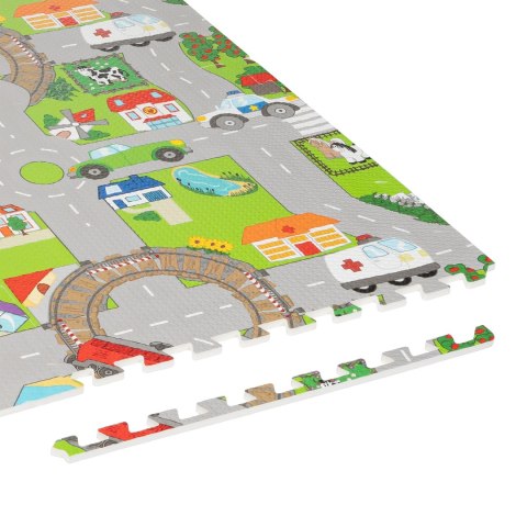 Mata edukacyjna dla dzieci, puzzle 120 x 120 cm, samochody