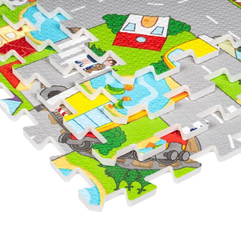 Mata edukacyjna dla dzieci, puzzle 120 x 120 cm, samochody