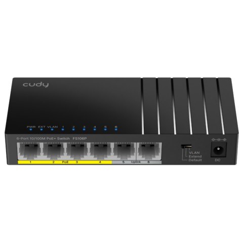 SWITCH POE FS106P 4-PORTOWY + 2X UPLINK CUDY