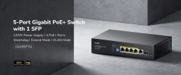 SWITCH POE GS1005PTS1 4-PORTOWY + 1X UPLINK + 1X SFP CUDY