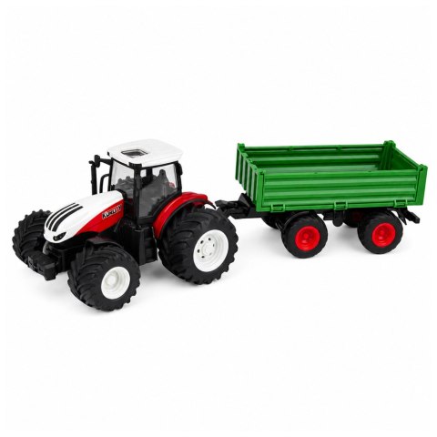 Traktor Rolniczy Z Przyczepą Wywrotką Zdalnie Sterowany Światła Dźwięk 1:24