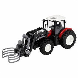 Traktor Rolniczy z Chwytakiem Do Bel Zdalnie Sterowany RC Czerwony 1:24