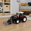 Traktor Rolniczy z Chwytakiem Do Bel Zdalnie Sterowany RC Czerwony 1:24