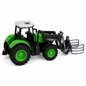 Traktor z Chwytakiem Do Bali Zdalnie Sterowany RC Światła Zielony 1:24
