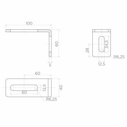 Kątownik PSG 60.041 rolki prowadzącej 100x60mm