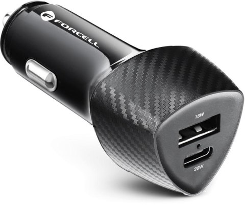ŁADOWARKA SAMOCHODOWA Forcell Carbon CC50-1A1C 38 W 1x USB-C 1x USB-A PD 3.0 QC 3.0 CZARNA