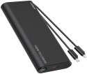 Powerbank Veger 25000 mAh 130 W PD QC 3.0 USB-A USB-C czarny z kablami USB-C i Lightning