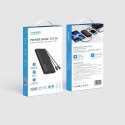 Powerbank Veger 25000 mAh 130 W PD QC 3.0 USB-A USB-C czarny z kablami USB-C i Lightning