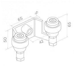 Uchwyt PSG 60.022.9005 42mm górny do bram przesuwnych (2 rolki) kolor czarny RAL9005