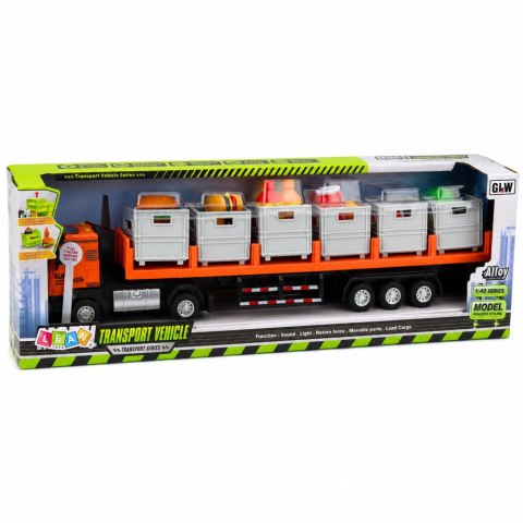 Ciężarówka Transportowa Na Baterie Produkty Spożywcze Pomarańczowa 1:40