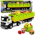 Ciężarówka Transportowa Z Produktami Spożywczymi Na Baterie Zielona 1:40