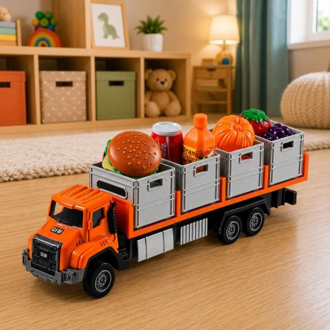 Ciężarówka Transportowa Z Produktami Spożywczymi Pomarańczowa 1:55