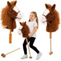 Hobby Horse Koń Na Kiju Głowa Konia Dźwięki Galopu Rżenia Brązowy 100 cm