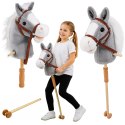 Hobby Horse Koń Na Kiju Głowa Konia Dźwięki Galopu Rżenia Szary 100 cm