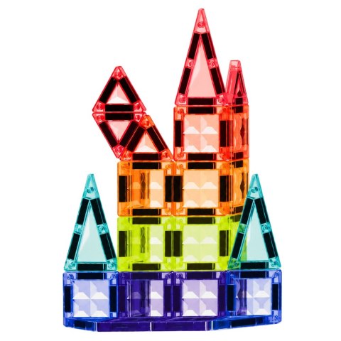 Klocki Magnetyczne Konstrukcyjne Panele 3D Kreatywne STEM Kolorowe 27 el.