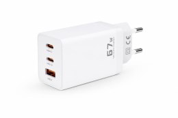 Ładowarka sieciowa Voltage GaN Charger 67W PD 3.0 QC 3.0 USB-A 2x USB-C biała