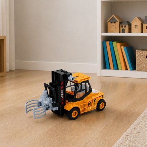Pojazd Budowlany Wózek Z Regulowanym Chwytakiem Światła Dźwięki Żółta 1:43